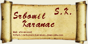 Srbomil Karanac vizit kartica